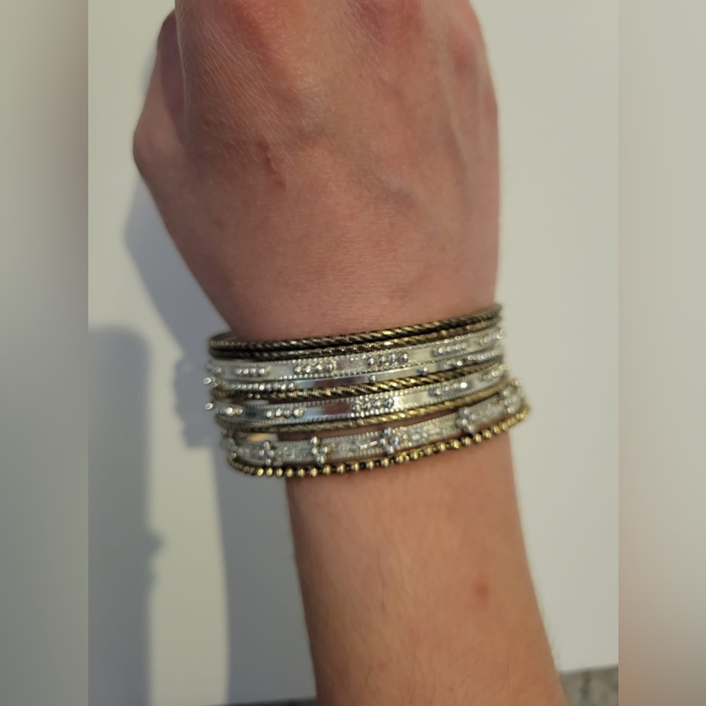 Stackable Bangle Bracelet Set - Multi Color - Bohemian Gypsy Jewelry